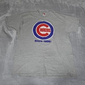 Vintage Chicago Cubs Chokers Parody T Shirt Mens 2XL Slim Y2K Baseball Humor